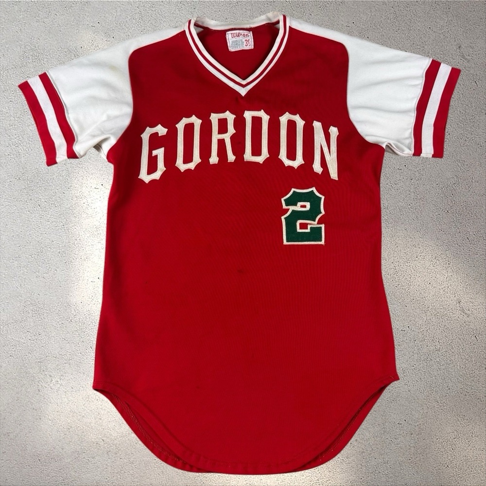 Vintage 60s Wilson Gordon College Baseball Jersey 38 Medium Red USA‎